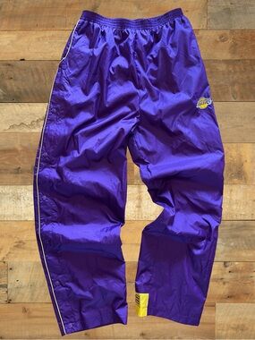 Vintage Los Angeles Lakers Tearaway Track Pants Youth 18/20 Purple Official NBA